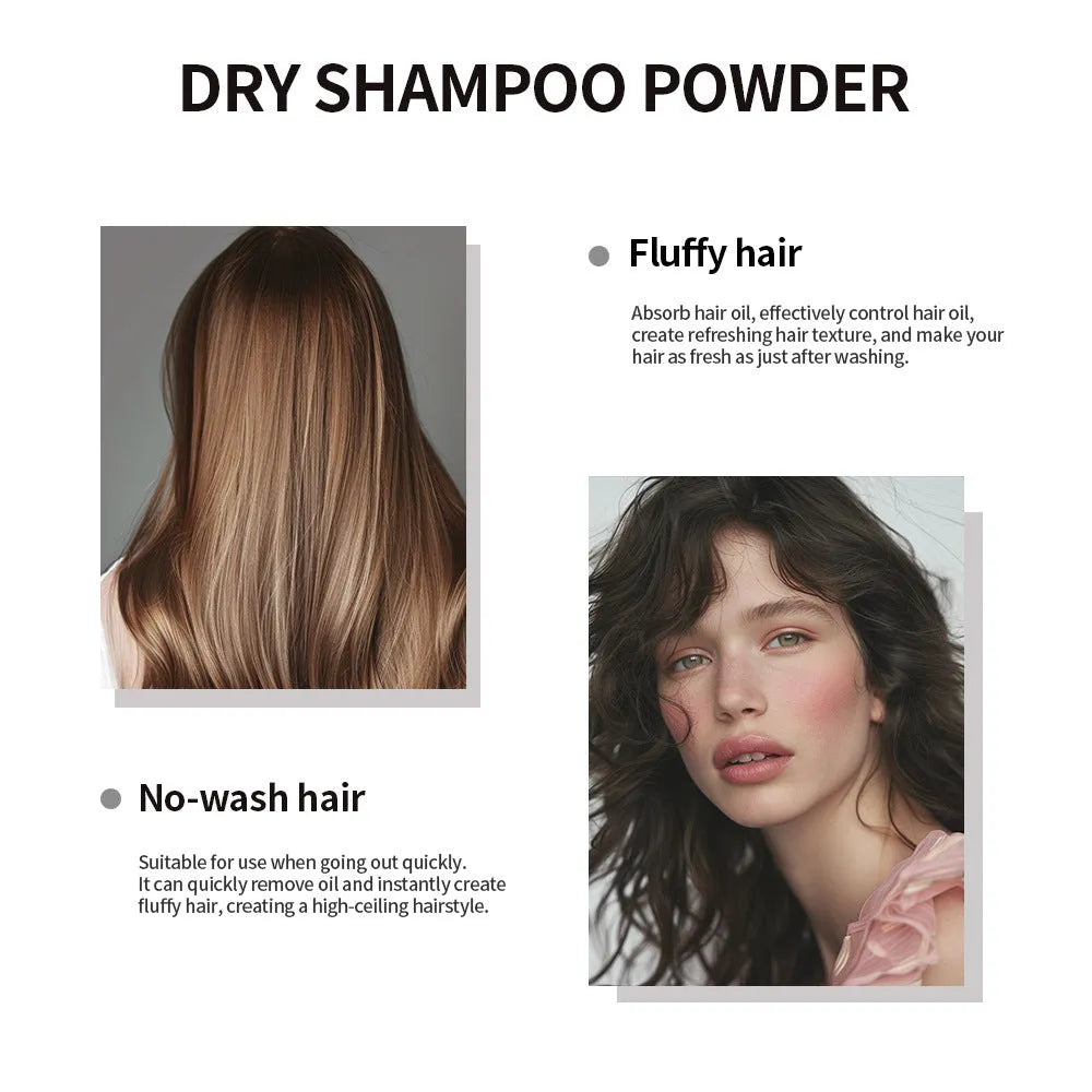 Single-use 5g dry hair powder sachet and disposable sponge headband for bangs refresh.