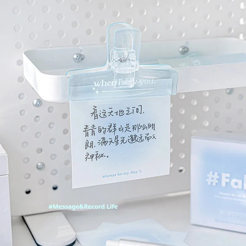 70mm square multifunctional notepad with gradient parchment design in blush, green, purple, or blue