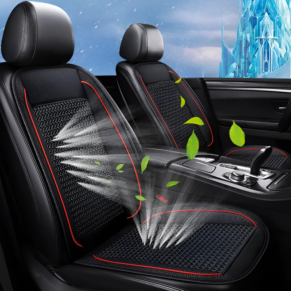 Square black car ventilation seat cushion with power cord for 12V or 24V systems