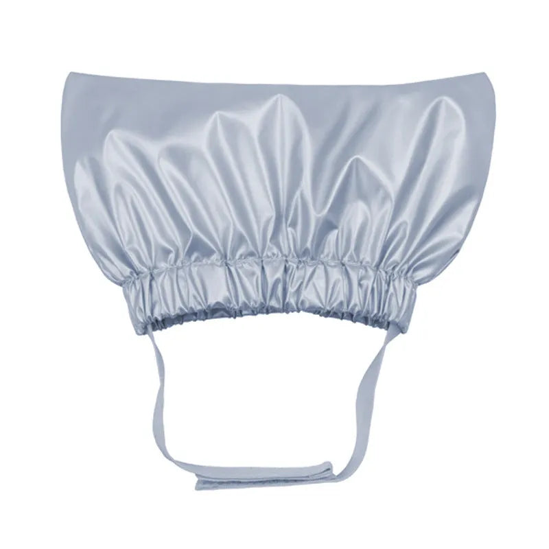Pet shower cap for cats and dogs in gold, pink or silver with adjustable ear protection