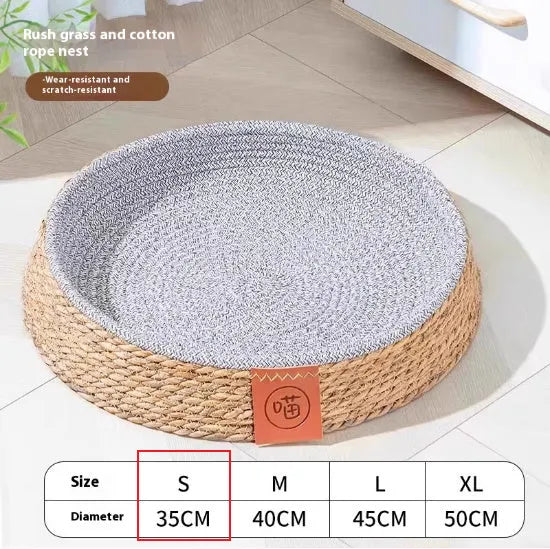 Rattan cat nest bed for pets available in four different sizes from small to extra large