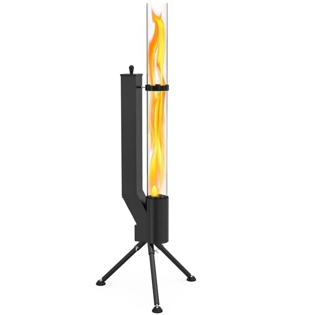 Vertical iron wood burning rocket furnace heating stove for courtyards
