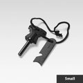 Butterfly-shaped stainless steel Firestone survival tool with bottle opener, measuring 117mm by 43mm.