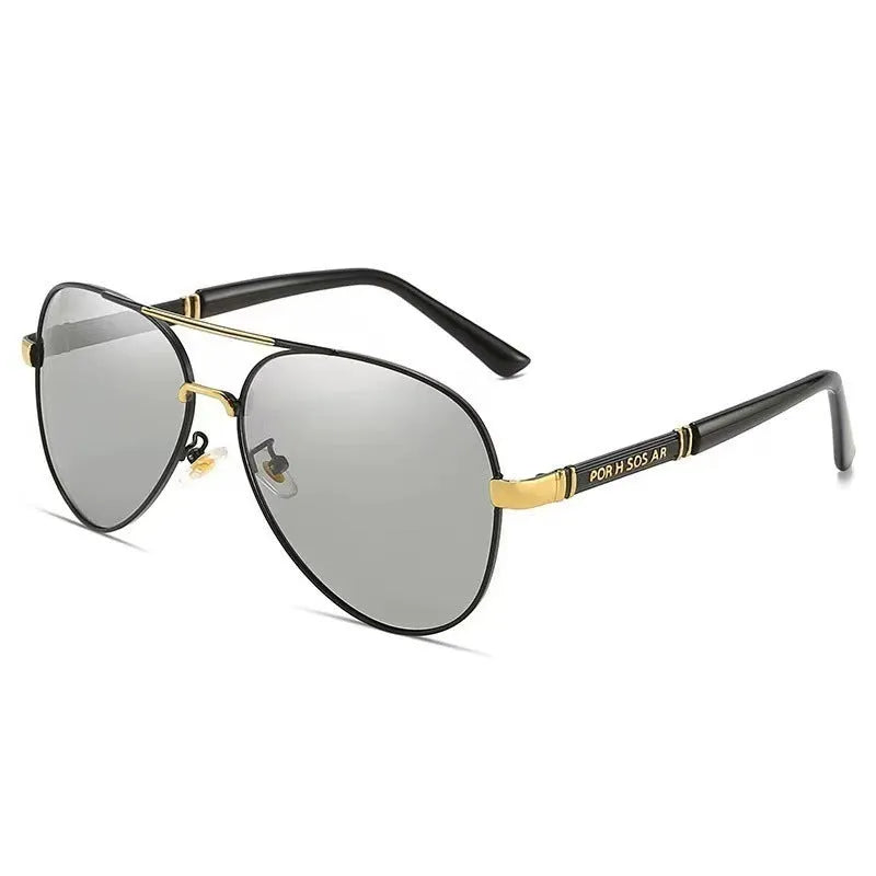 Men's polarised sunglasses with metal frame and dragon phoenix decoration in multiple colour options