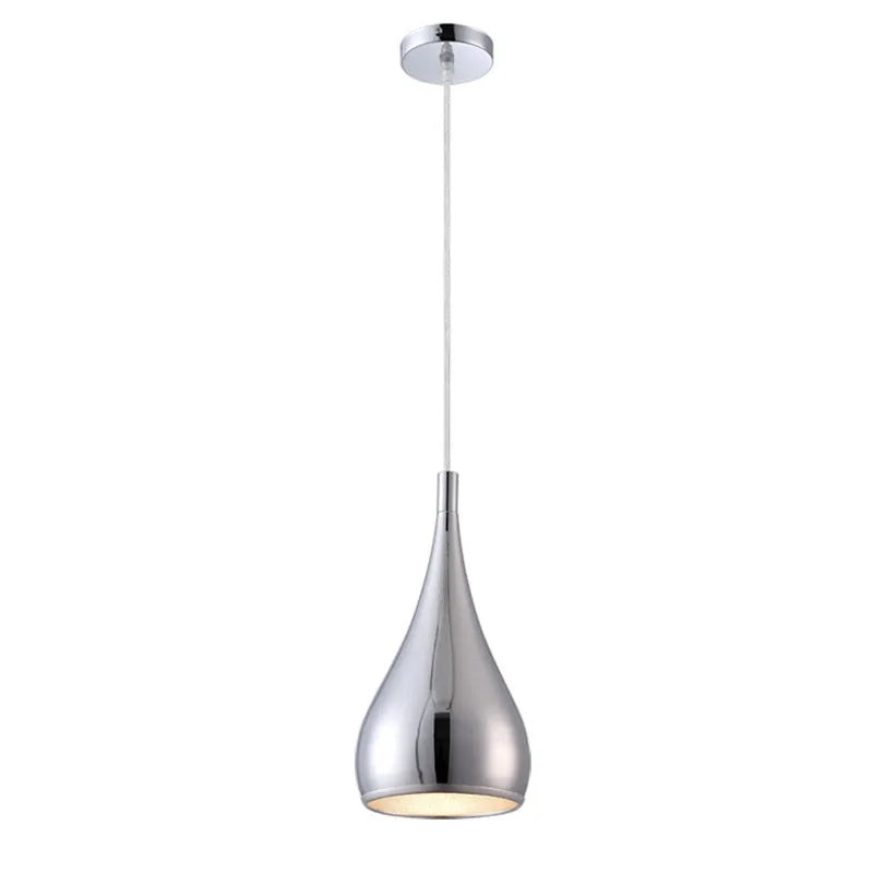 Minimalist iron restaurant chandelier bedside lamp in black, chrome or white finishes