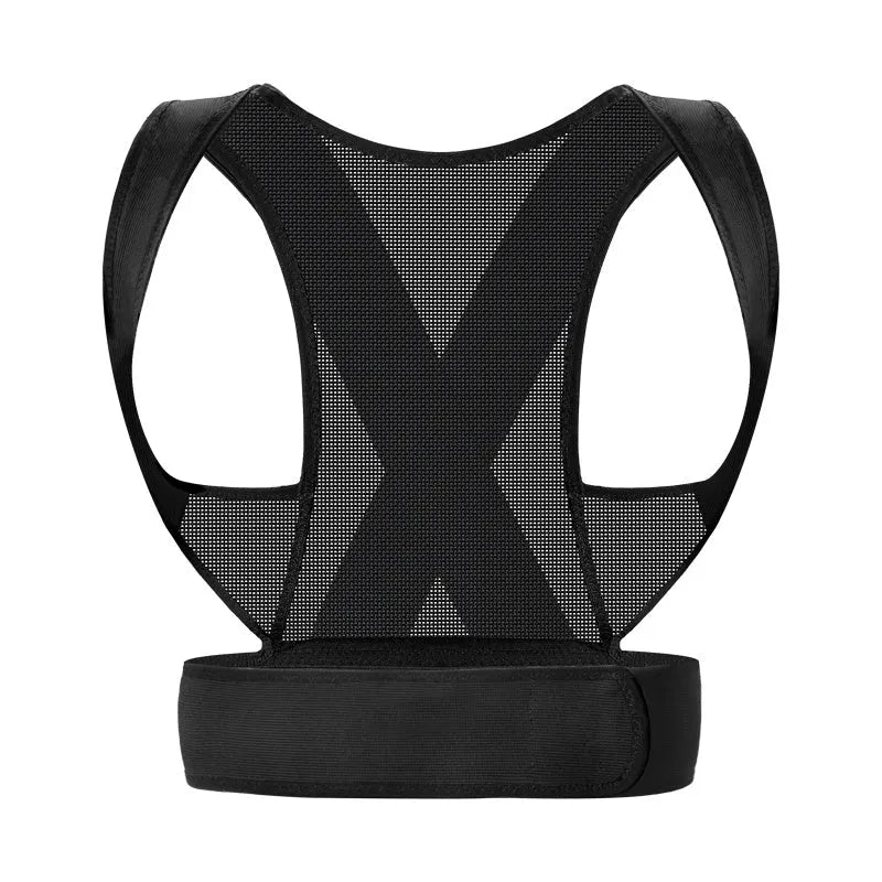 Men's beige O-shaped posture correction belt with one-pull lift mechanism on a mannequin torso