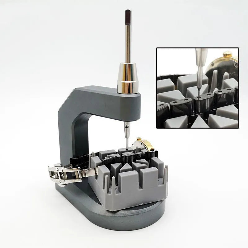Silver-coloured professional press strap removal tool made from tool steel