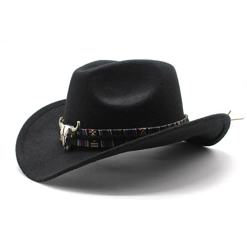 Western-style cowboy hat with bell crown in multiple colour options including army green, brown, and black