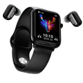 Black zinc alloy smartwatch with a 1.69-inch touch screen displaying a heart rate graph.