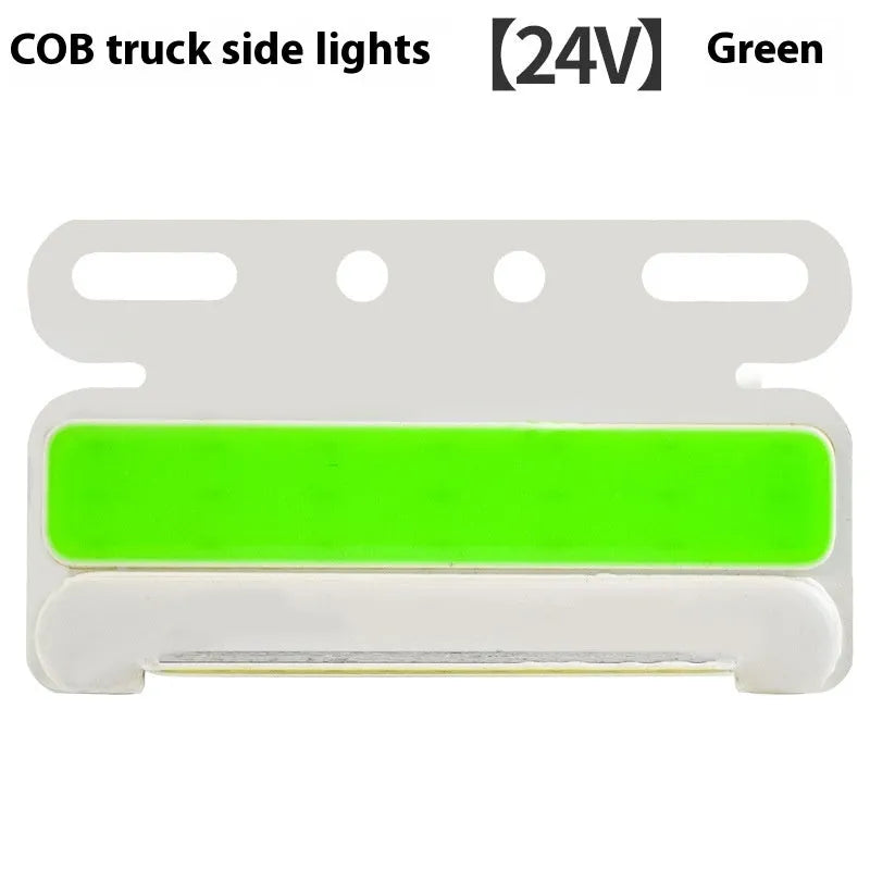 12V 24V aluminium alloy waterproof COB LED truck side light and grounded tyre marker in multiple colours.