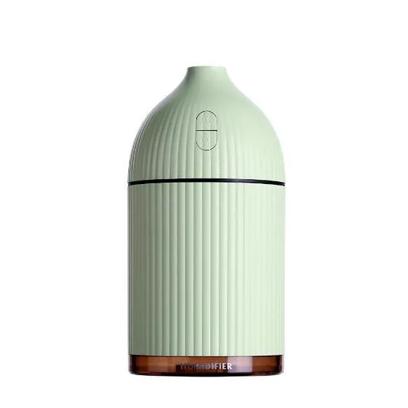 White USB-powered aromatherapy diffuser humidifier with LED light, 300ml capacity