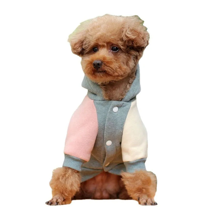 Brown cotton dog sweatshirt for leisure wear, shown on a model.