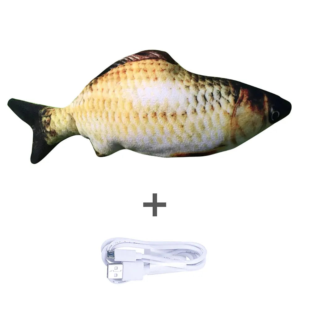 Electronic jumping fish simulation cat toy without catnip, 30cm multicolour design with USB charging