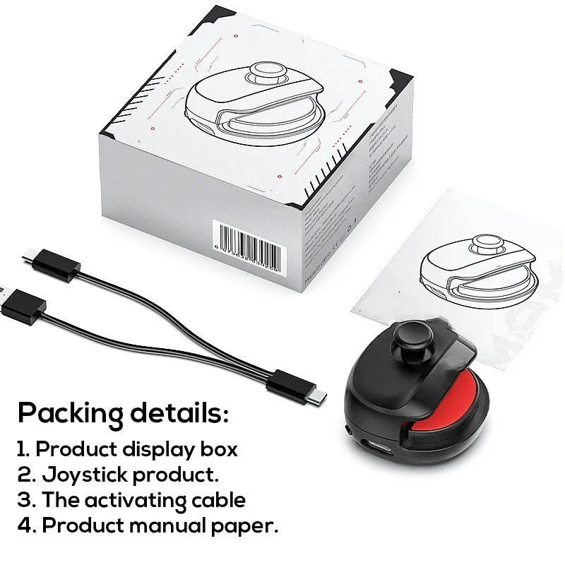 Black and white USB gaming controller stick with compact 8.8cm square design for mobile gaming