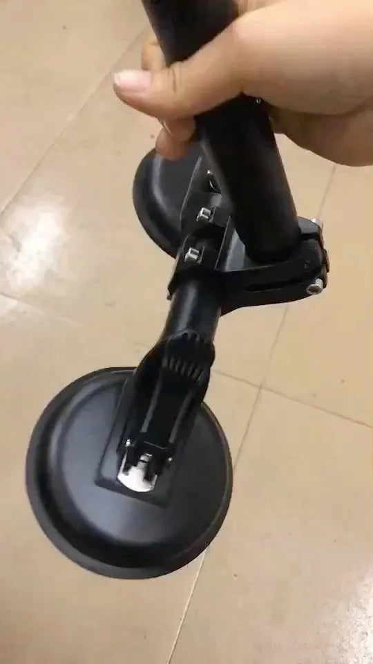 Black ABS car sucker base with round rubber suction cup for off-road flag mounting on vehicle windows