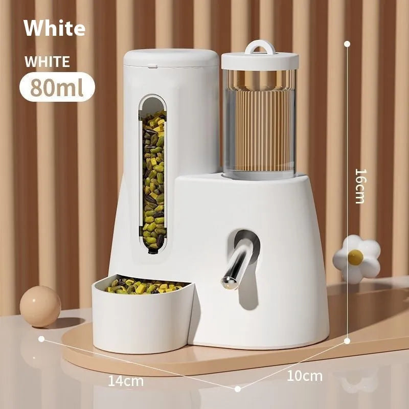 Blue hamster automatic drinking water feeder with kettle food basin for small rodent cages