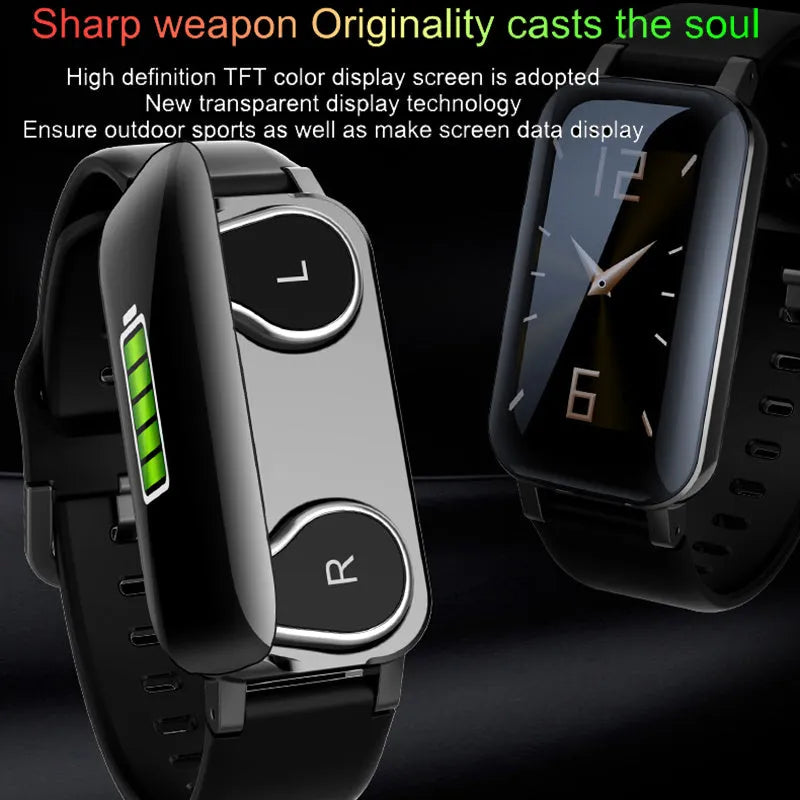 Smart call bracelet in Black Blue or Coffee with heart rate monitor and 10m wireless range
