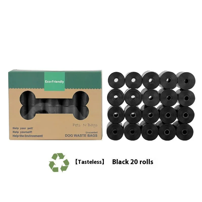 Roll of EPI degradable green pet waste bags with dispenser unit