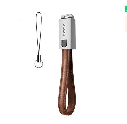 20cm leather USB-C to Lightning charging cable for iPhone in red, black or brown with zinc alloy connectors