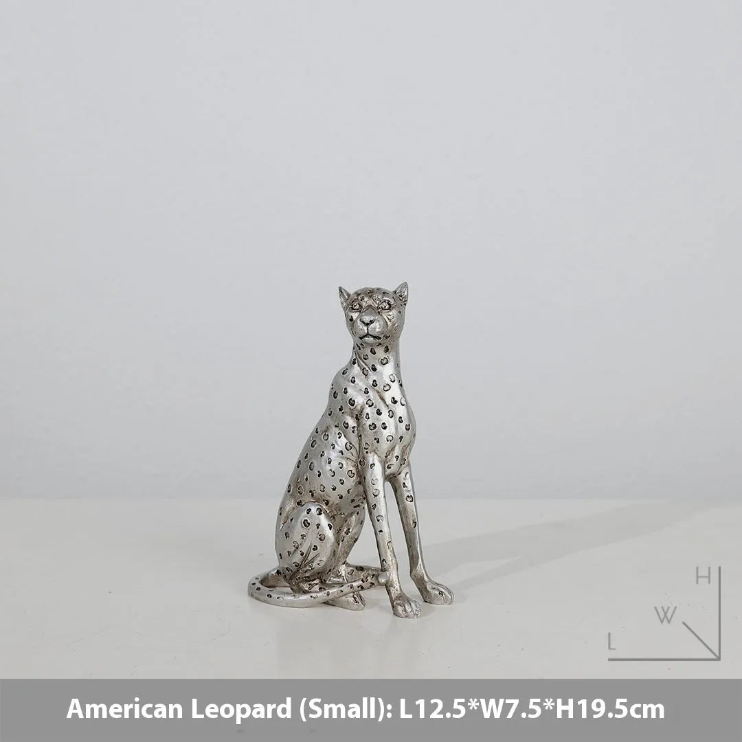 Leopard resin home ornament in American Leopard colour with modern simplicity styling