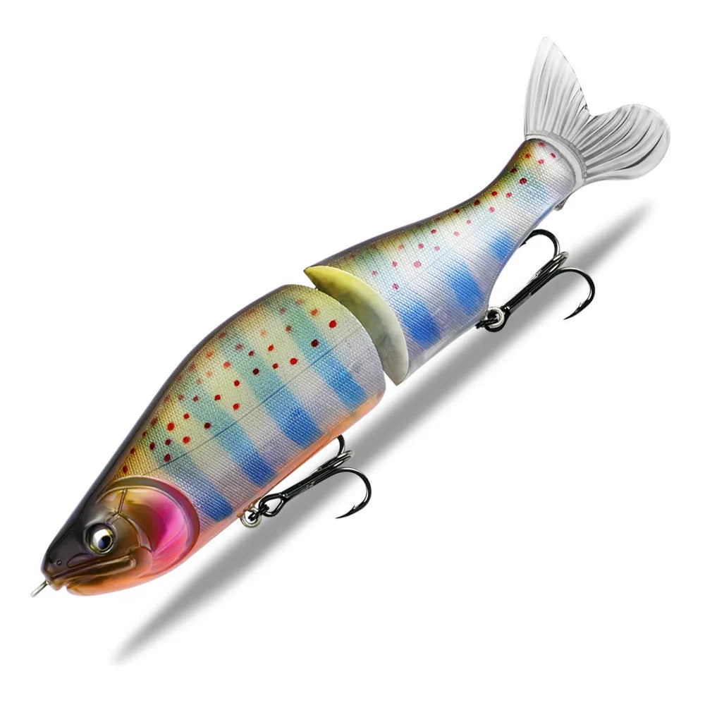 185mm long soft plastic fishing lure for bass, shown in one of 15 available colour options.
