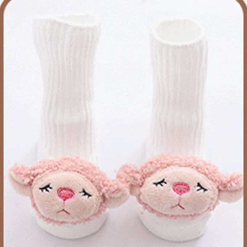 Cotton baby floor socks in various colours for crawling and walking