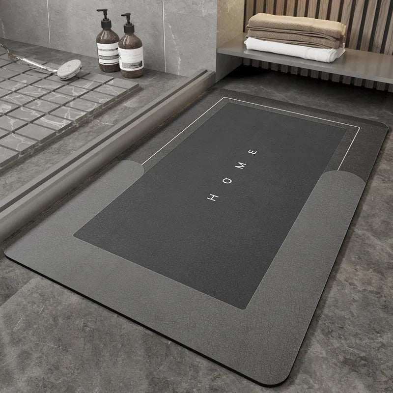 Blended bathroom floor mat for sliding door cushioning in blue colour rectangular shape