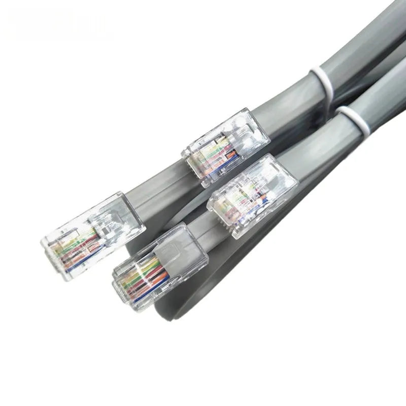Silver grey CAT6 network cable with RJ45 connectors measuring 2 metres in length