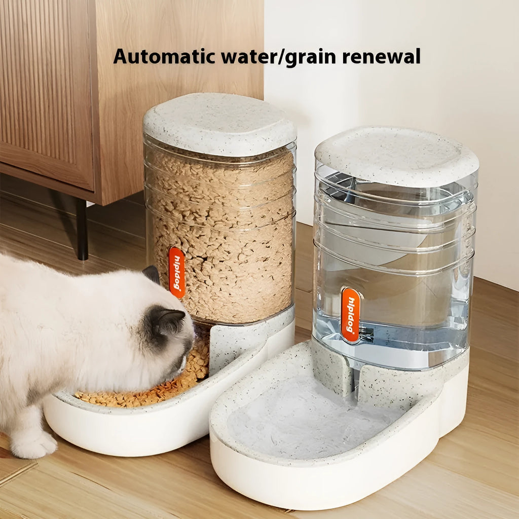 Automatic pet feeder and water fountain with 3.8L capacity in blue, green, grey, or pink colours