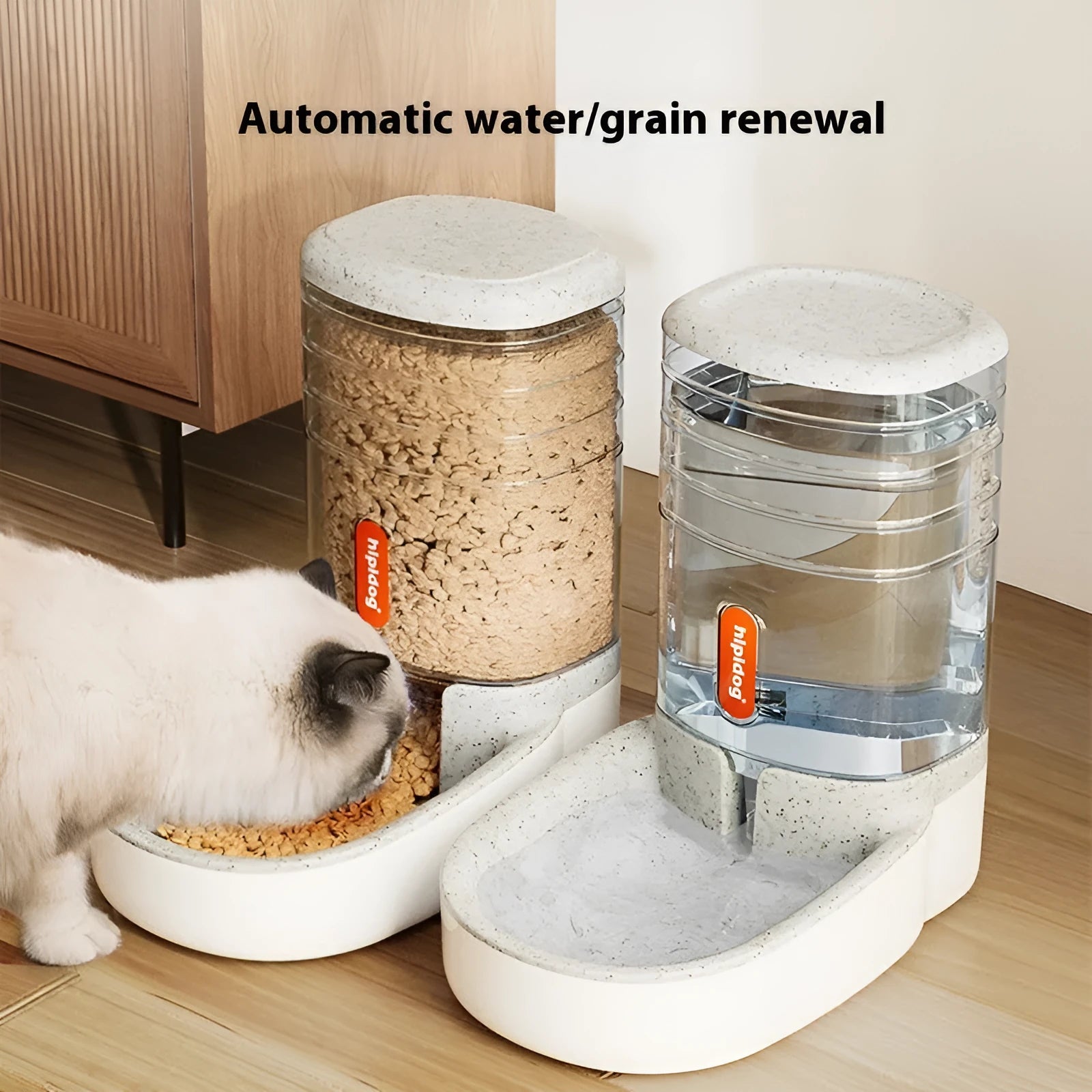 Automatic pet feeder and water fountain with 3.8L capacity in blue, green, grey, or pink colours