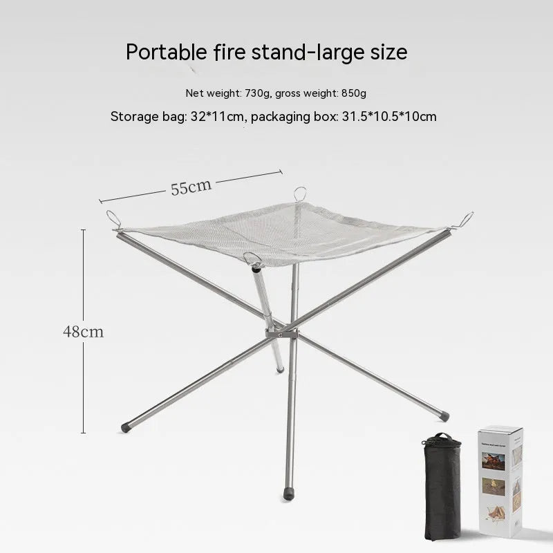 Silver stainless steel barbecue net and grill set for outdoor cooking with more than five people