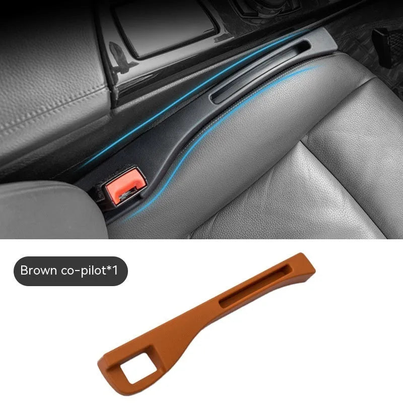 Black plastic car seat gap storage organiser box with handle