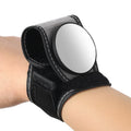 Black nylon wrist-mounted cycling rear-view mirror with adjustable strap