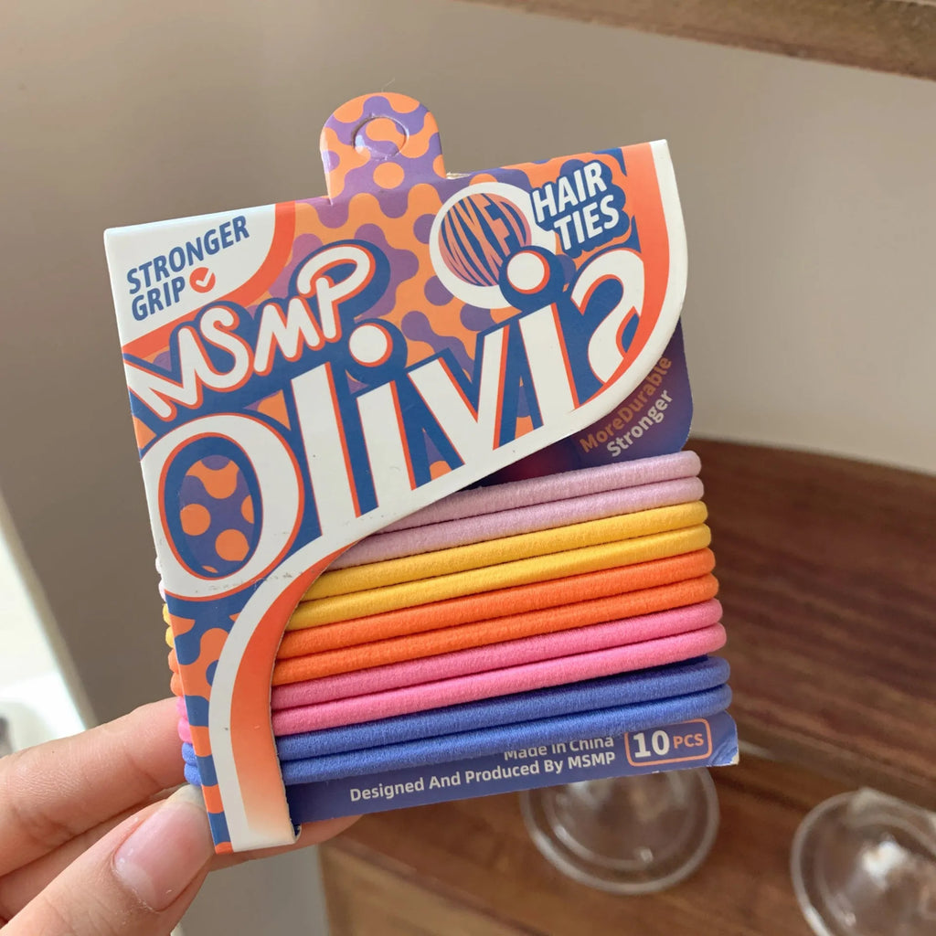 Assorted candy colour braided elastic hair bands for ponytails and braids