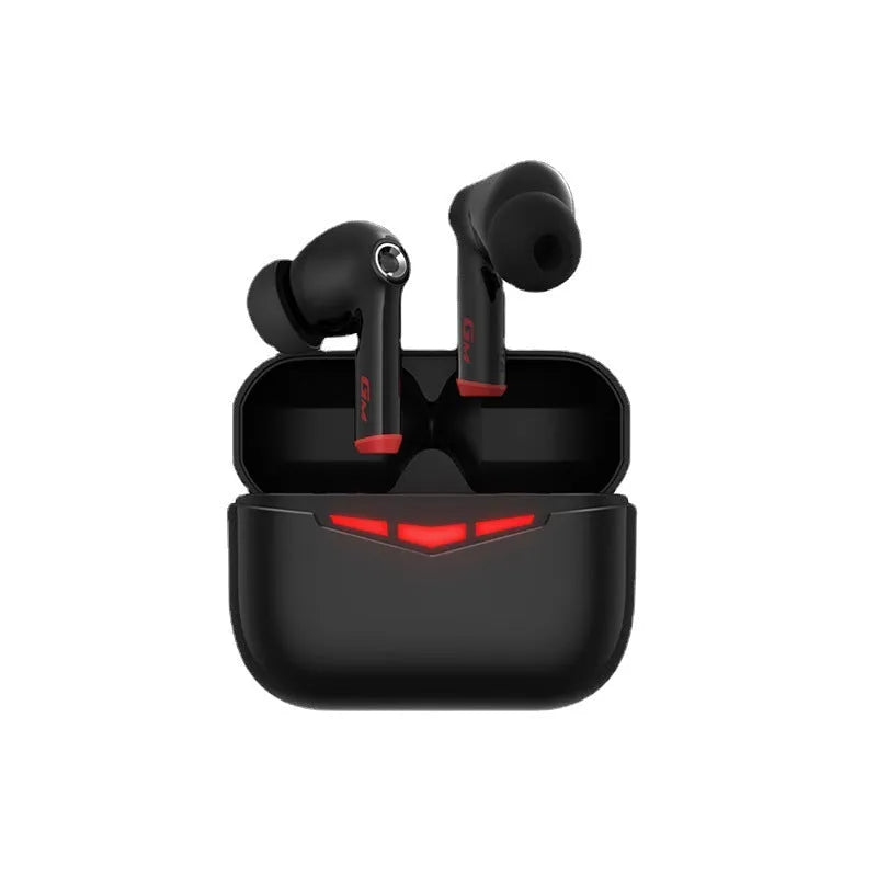 True wireless gaming Bluetooth headset with charging case and silicone earmuffs in four colour options