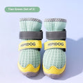 Cartoon style dog shoes in Bondi blue colour with breathable PU construction