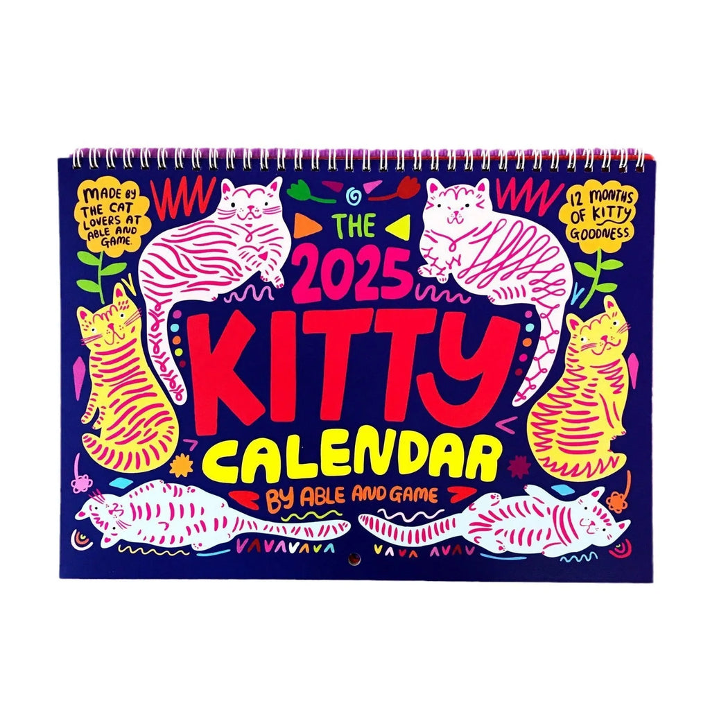 A3 sized cat-themed wall planner calendar for 2024 or 2025