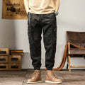 Men's tapered harem pants in Hong Kong retro style with ankle bands and cotton fabric