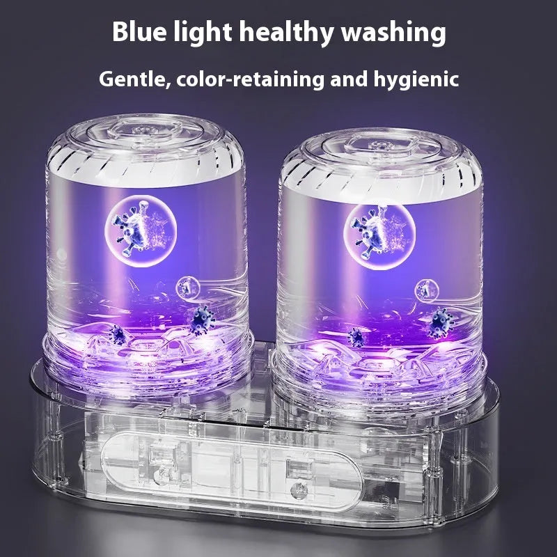 White USB-powered double bucket mini washing machine for underwear and small items