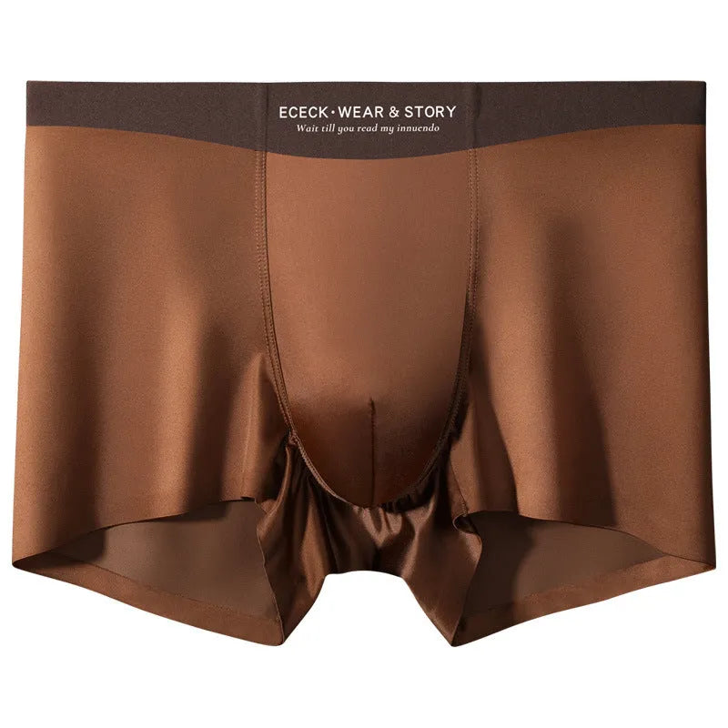 Men's colourblock Ice Silk seamless underwear in Moonlight Blue colour.