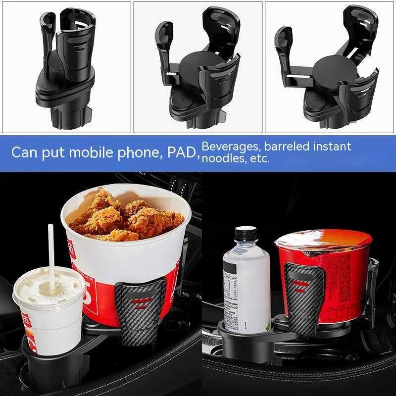 Car cup holder modification accessory in ABS plastic with carbon fibre and matte finish options