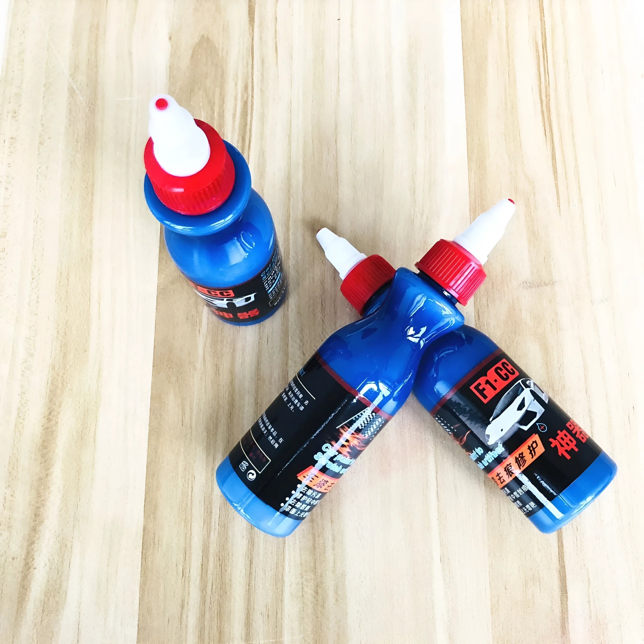 30ml blue bottle of automotive scratch repair agent for vehicle paint touch-up