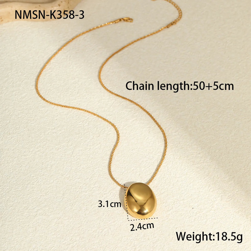 Gold geometric pendant necklace on adjustable 41-50cm stainless steel chain with 18K electroplating