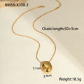Gold geometric pendant necklace on adjustable 41-50cm stainless steel chain with 18K electroplating