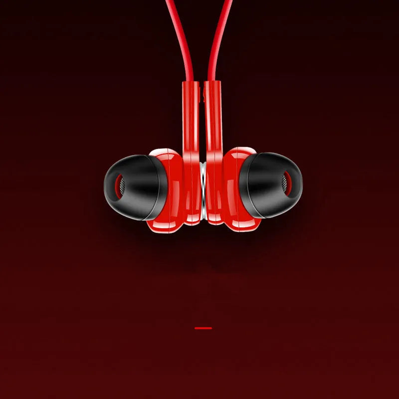 G03 neckband sports Bluetooth earphones in red, black, or white with bilateral stereo sound