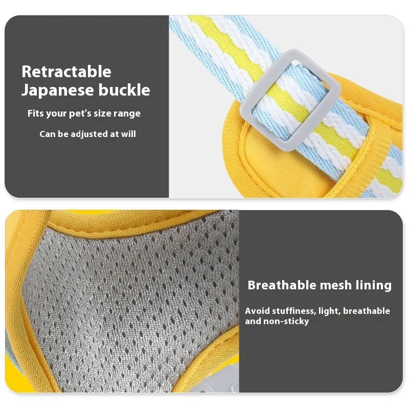 Explosion-proof anti-strangulation pet harness with 1.5 metre traction rope in oxford cloth material