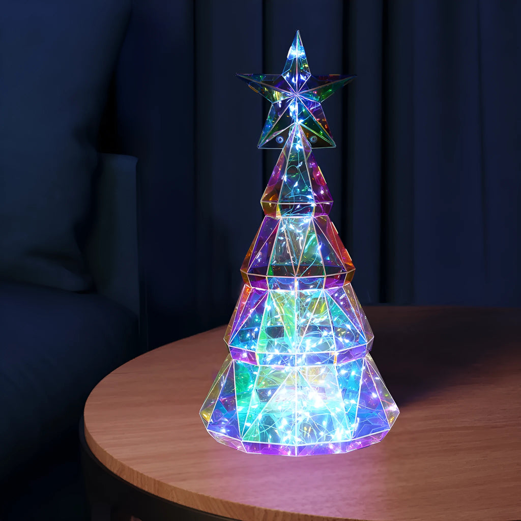 Colourful Christmas tree luminous toy decoration with cartoon style measuring 14.5×4.8×20cm