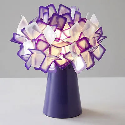 Nordic style decorative table lamp with metal holder in black, white, blue, orange, or purple colour options