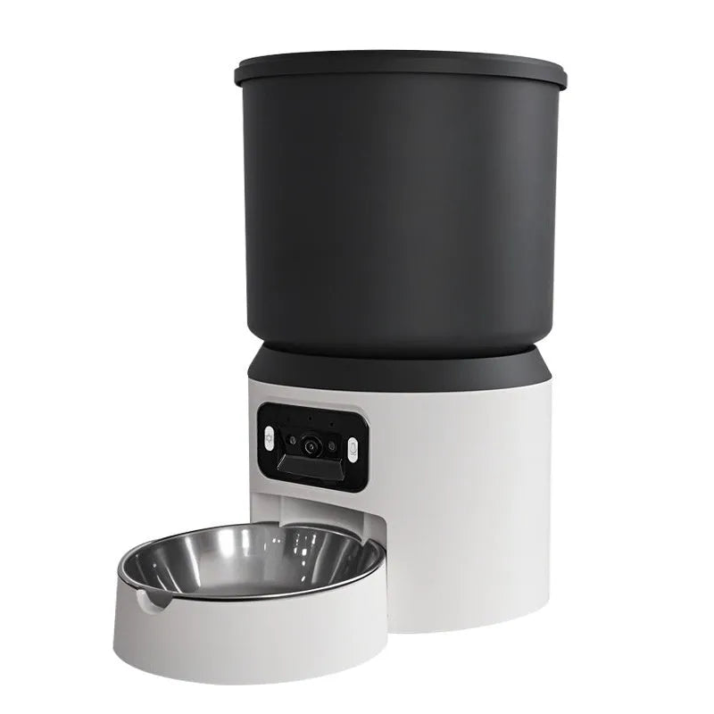 4 litre smart pet feeder with wifi remote control and optional rotating camera