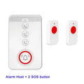 White voice emergency alert device with one buzzer unit and three separate emergency call buttons.
